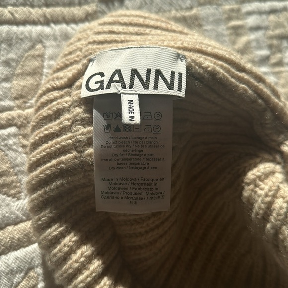 Ganni beige knit wool beret - Picture 4 of 4